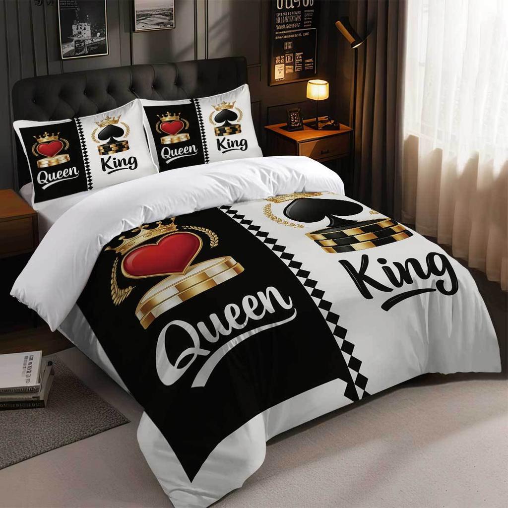 Bed Three-Piece King Queen Couple Quilt Cover Digital Printing Bedding Pillowcase Quilt Cover Home Textile