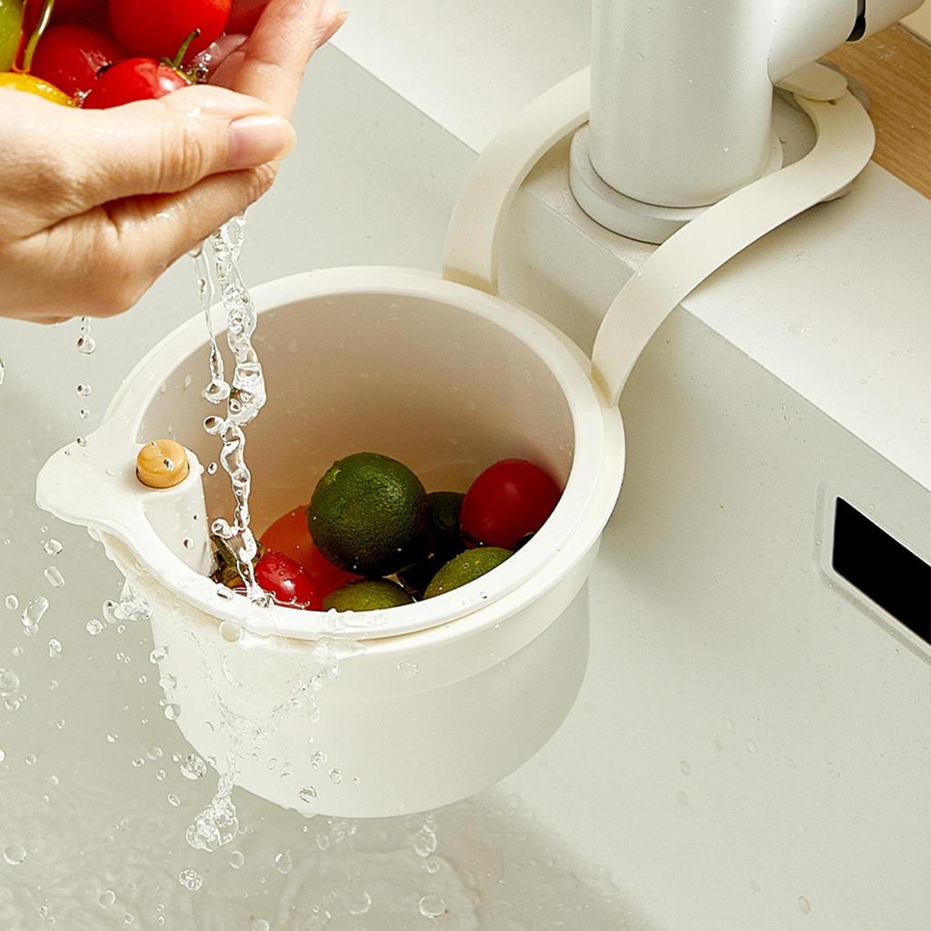 1pcs Creative Sink Hanging Strainer Basket Openable Bottom Cover Quickly Drain Kitchen Garbage Filter Multifunctional Detachable