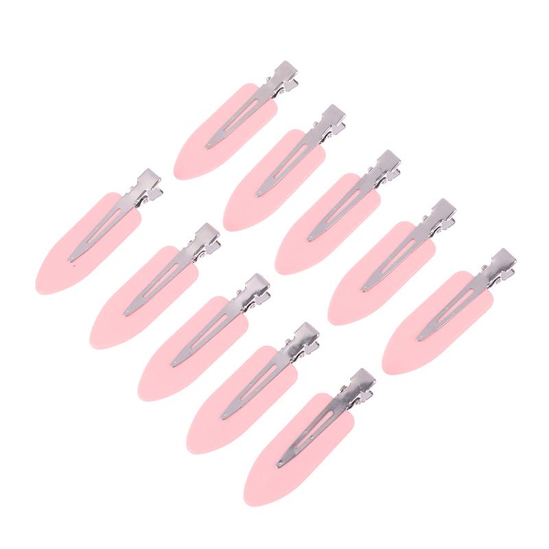 

10 шт./набор Бесшовные заколки для волос без заломов, Зажим для макияжа, Аксессуары для умывания, Бесшовные заколки, Салонный стайлинг, Фиксирующие аксессуары розовый