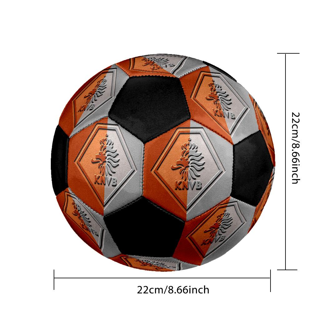 Pallone Calcio a 5 KNVB Colorato Cucito a Macchina PVC Misura 5 Pronto per Allenamento di Squadra e Competizione Durevole Rimbalzo Elevato Fantastico Regalo Sportivo