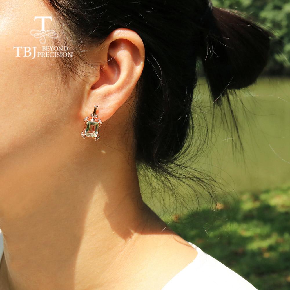 Nowy gorący sprzedawanie kamień naturalny zielony ametyst kolczyki 925 sterling silver biżuteria prezent dla kobiet mama żona fajny prezent!