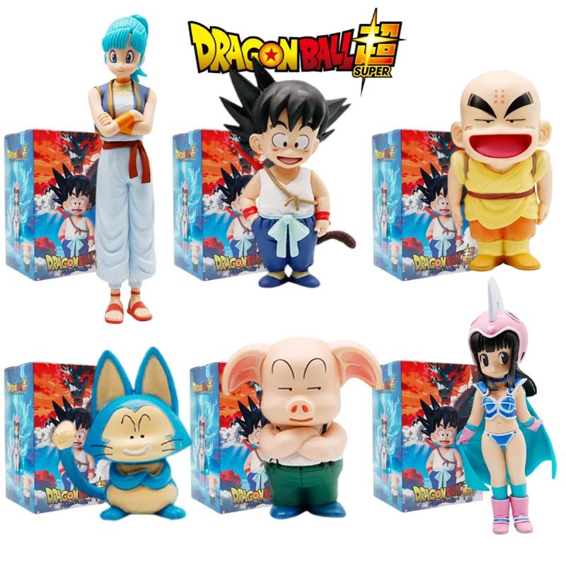 6Pcs/Style  Super Anime Figure Son Goku/Krillin/Bulma Action Figure Pvc Collection Decoration Model Doll Toys Gifts