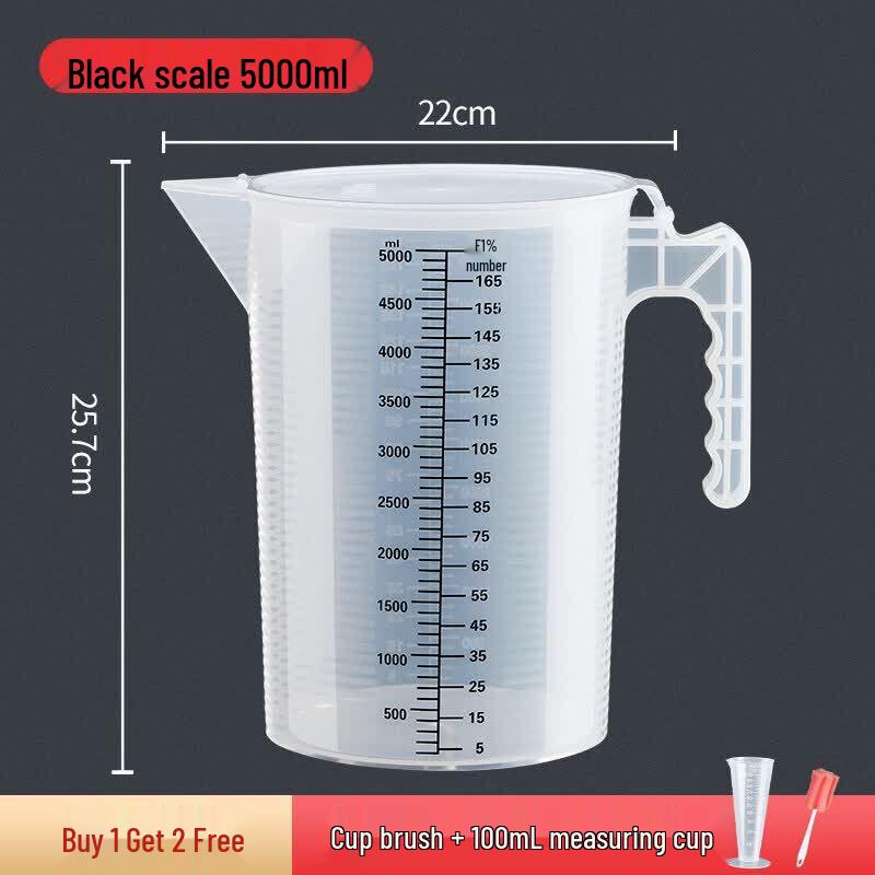 ZISIZ Large Capacity Food-Grade Plastic Measuring Beaker with Scale