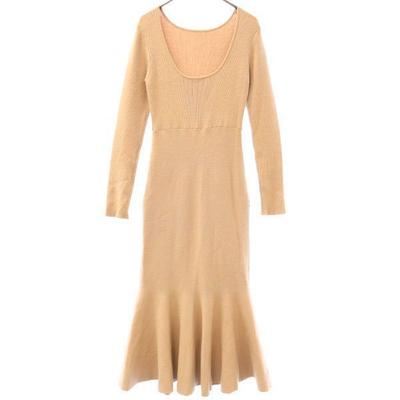 Eimy Istoire Long Sleeve Knit Long Dress F Pink Women Used