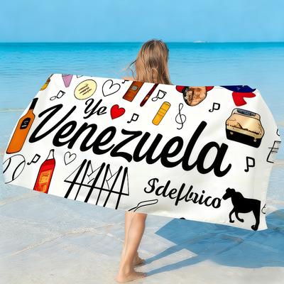 Flag of Venezuela Venezuelan Towel Soft Lightweight Anti-Sand Large Beach Towel Quick-Drying Bath Sports Family