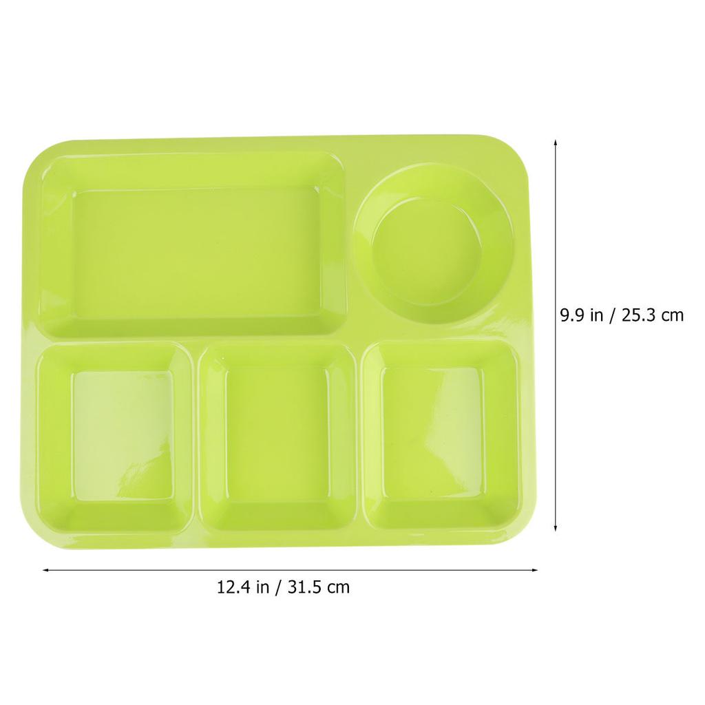 Anti-Fall Plastic Separating Dish Divided Compartments Plate for Fruits Steak Breakfast Family Restaurant Dessert Shop White
