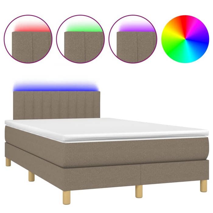 Maison Exclusive - Sommier à lattes de lit avec matelas LED Taupe 120x200 cm Tissu