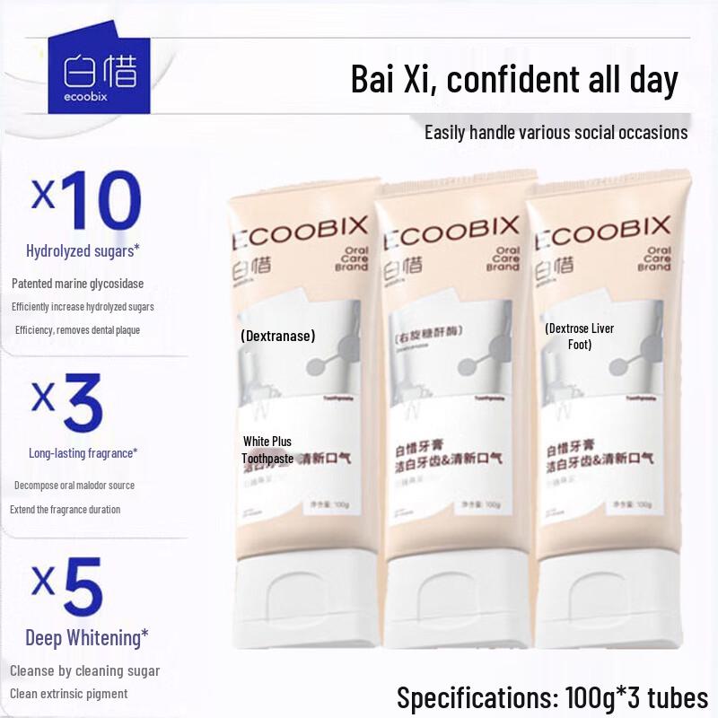 Baixi Anti-Sugar Toothpaste, White Peach Oolong