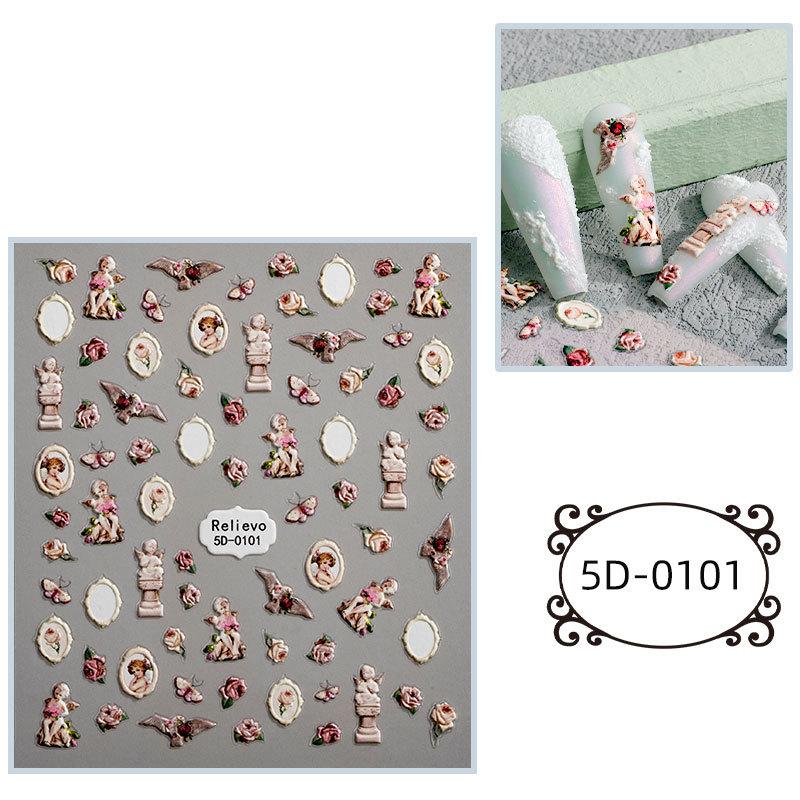 

Новые мультяшные наклейки для нейл-арта, рельефные 5D трехмерные ретро-аксессуары для нейл-арта, детские наклейки для ногтей 85*100mm