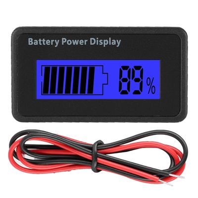 Affichage de la puissance de la batterie GY-6H rétroéclairé bleu 12-48 V Indicateur de capacité de batterie universel Voltmètre