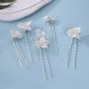 White Ceramic Flower Hair Clips Elegant Bride Wedding Hairpins U Shaped Hair Sticks Pearls Headpieces Bridal Hair Jewelry