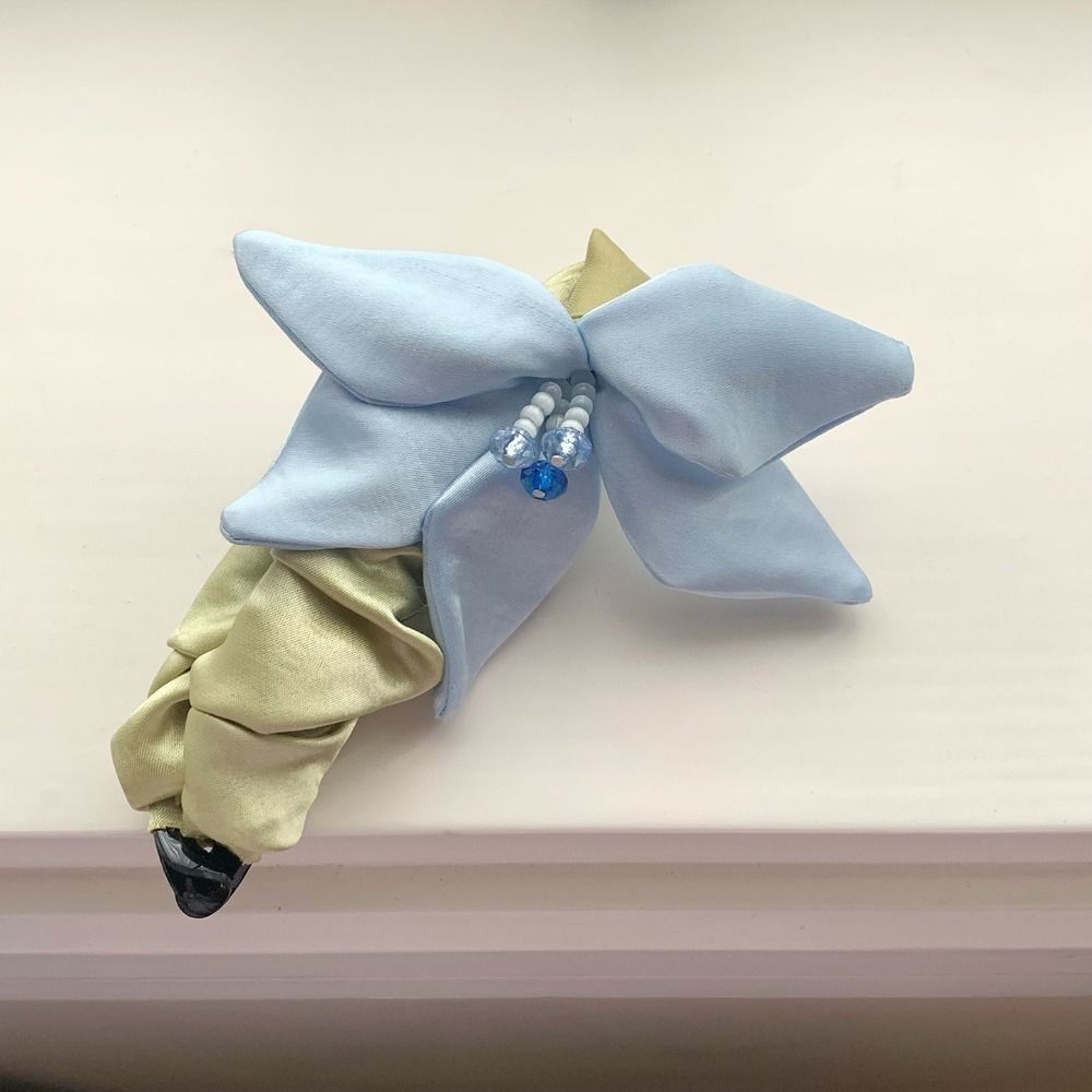 Non-Slip Flower Hair Clip Large Size Cloth Vertical Clip Retro Satin Banana Clip  Female