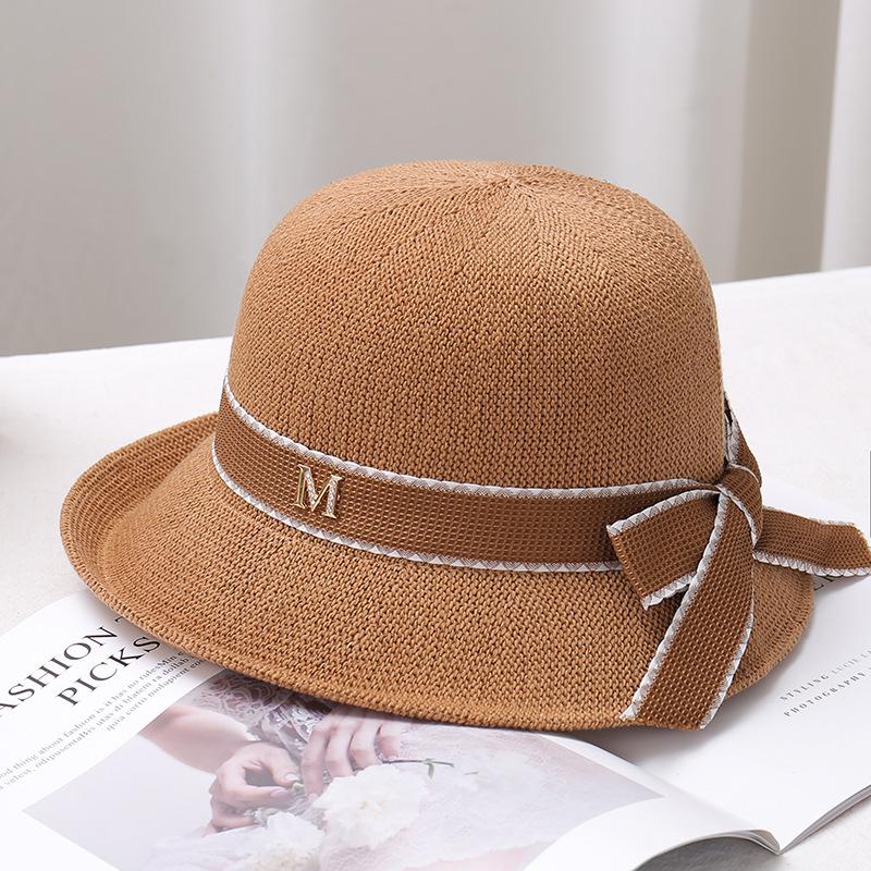 Women'S Flip Brim Bucket Hat Bow Ribbon Sun Hat Soft Breathable Korean Style Spring Summer Outdoor Travel Casual Sun Protection