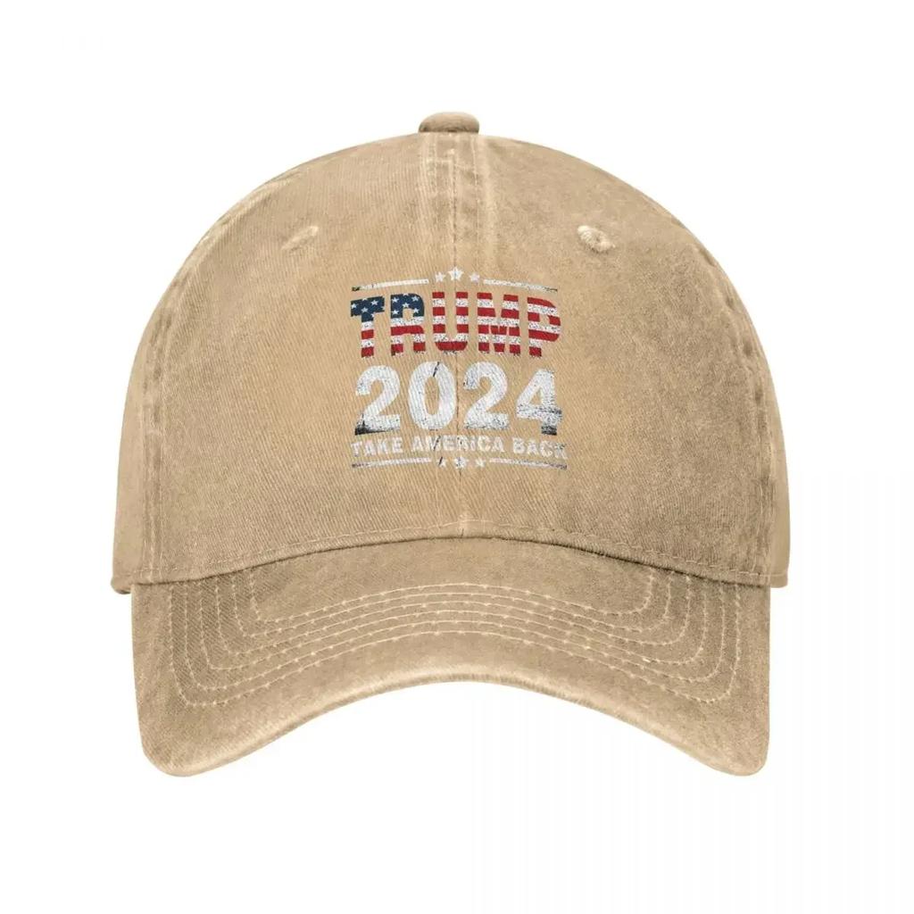 Trump 2024 Take America Again Republican Men Baseball Cap Distressed Deniimm Caps Hat Fashion Outdoor All Seasons Travel Sun Cap