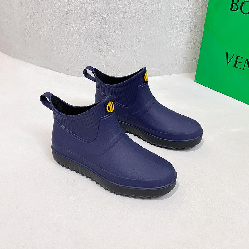 Rubber Shoes Women Waterproof Rain Boots Trend Ankle Galoshes Woman Casual Flats Working Couples Rainshoes Botas De Lluvia