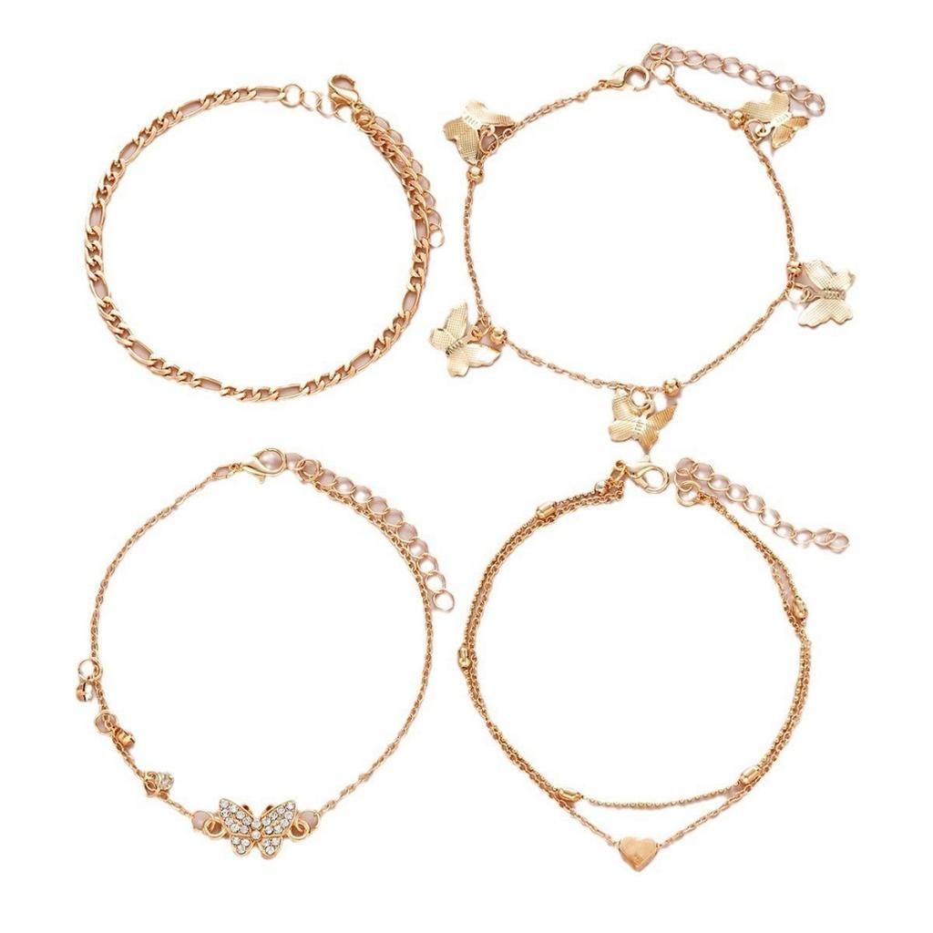 Delicate Hollow Butterfly Anklet For Women, Cute Beach Foot Chain With Lace Pendant, New Ankle Bracelet