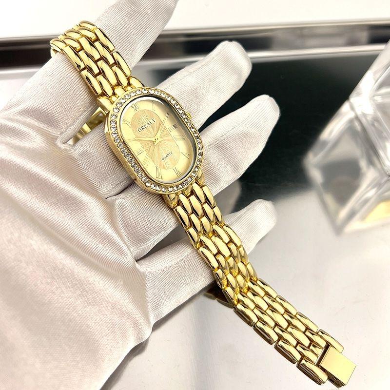 Francouzské ležérní módní jemné dámské kamínky malé destičky lehké luxusní dámské náramky elegantní quartz hodinky