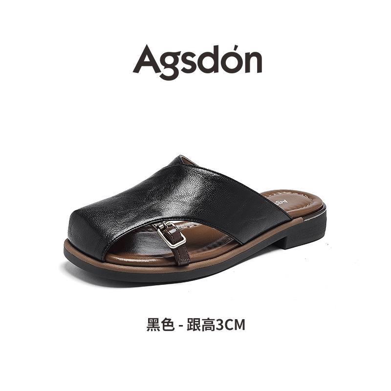 Augustine slippers women's 2025 new summer outer wear bag head half-drag sandals are beautiful with skirt flat-bottomed sandals