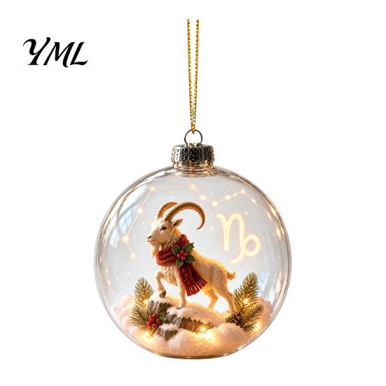 Decorative Animal Ornaments Zodiac Christmas Ornament, Twelve Sign Hanging Decoration, 2D Acrylic Timeless Holiday Keepsakes Horoscope Pendant
