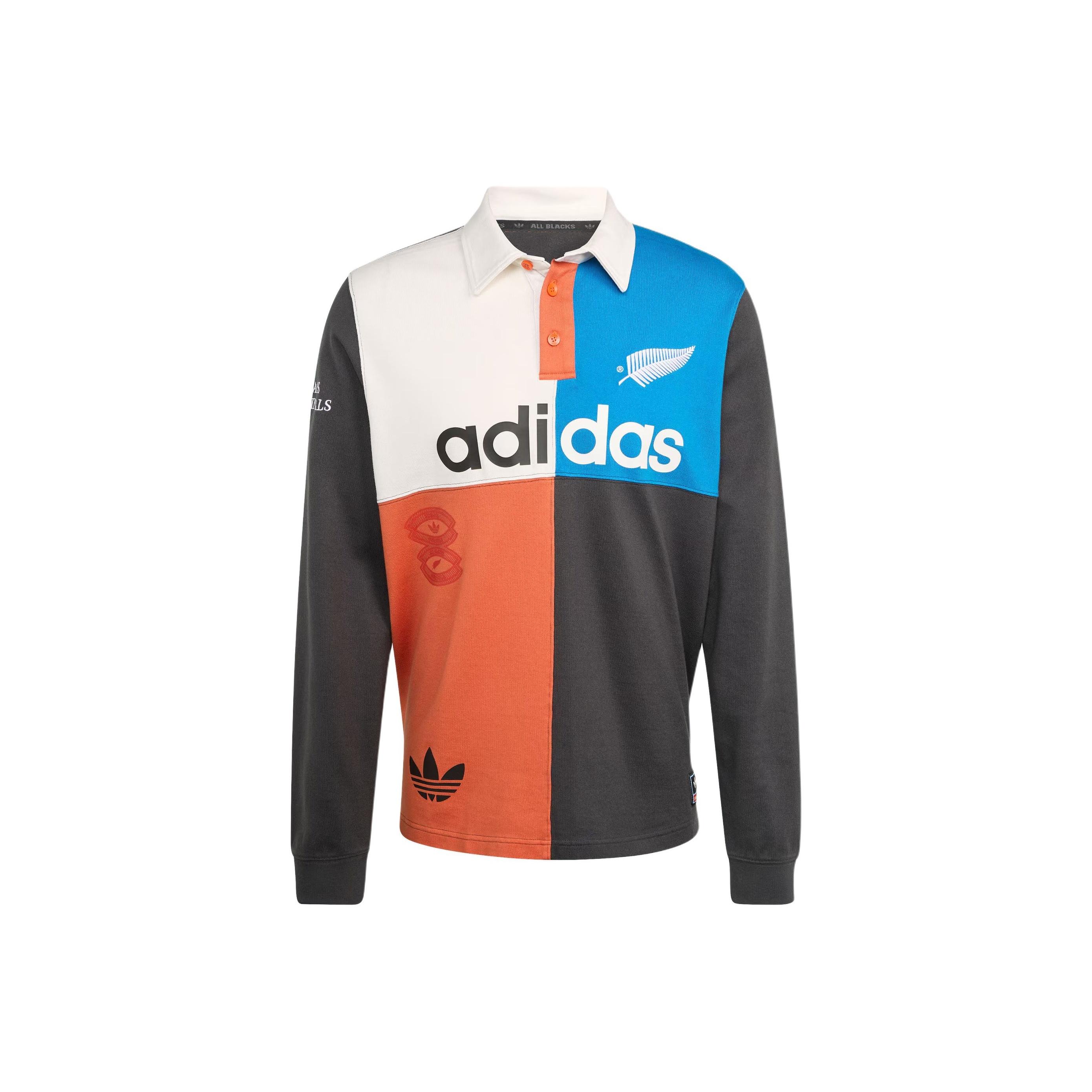 

Adidas Originals Регби All Blacks Наследие Винтаж Свободный крой Поло с длинным рукавом Мужские топы KG4638 S