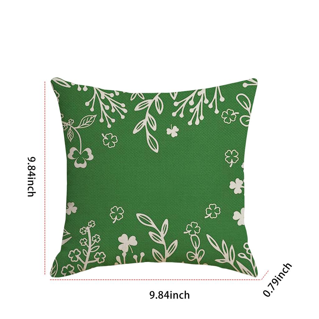 NEW St Patricks Day Four-Leaf Throw Pillow Cover Multi-Purpose Green Plant Pattern Cushion Sleeve for Sofa Living Room Couch Bed