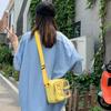 Embroidery Bear Canvas Shoulder Bag Solid Color Shoulder Bag Casual Transparent Itabag  Women