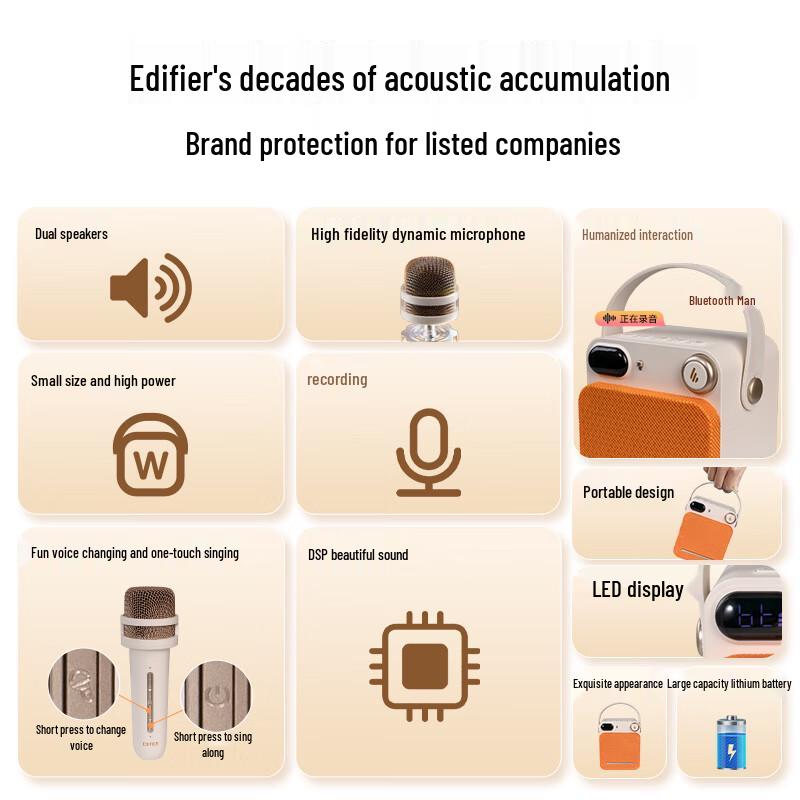 Edifier Portable Bluetooth Karaoke Speaker CN Plug (adapter Included)