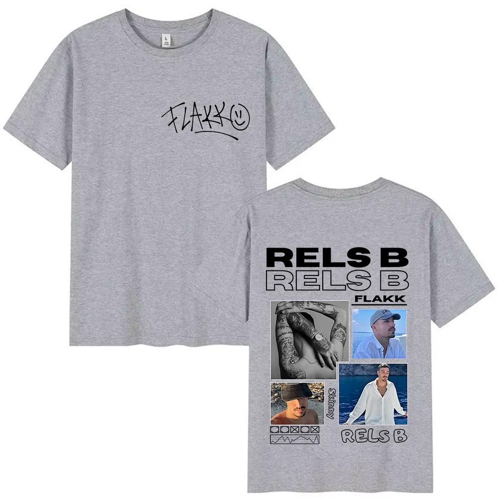 2025 Summer Rapper RELS B Thin Flakk Tour Fan Tshirt Male Hiphop Retro Cotton Shortsleeved Tshirt Clothing Top