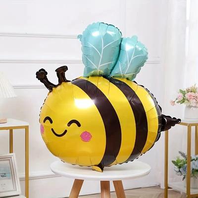 3 Stück Niedliches Bienen-Ballon-Set Geburtstagsfeier Szenenarrangement Cartoon Tier Aluminiumfolienballons Festliche Dekoration Foto-Requisiten