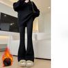 Black Flared Pants Women's Spring and Autumn New High-waisted Drape and Thin Wide-leg Pants