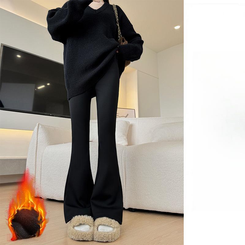 Black Flared Pants Women's Spring and Autumn New High-waisted Drape and Thin Wide-leg Pants