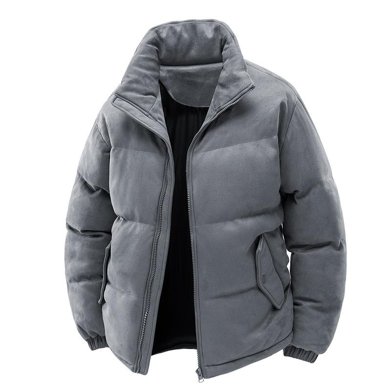 Stand-up collar cotton-padded jacket for men and women, new loose and thickened cotton-padded jacket in winter, couple's cotton-padded jacket for men