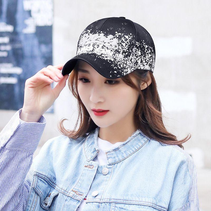 Spring and Summer Versatile Baseball Cap, Fashionable Printed Paint Dot Sun Protection Hat, Unisex Couple Hat