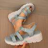 New 2025 summer casual comfortable bottom large size comfortable simple platform sandals casual Velcro women's shoes spot