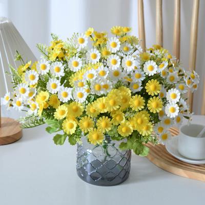 Artificial Spring Wildflower Bouquet Realistic Fake Silk Flower with Stem Home Party Faux Bloom Table Centerpiece Photography Props