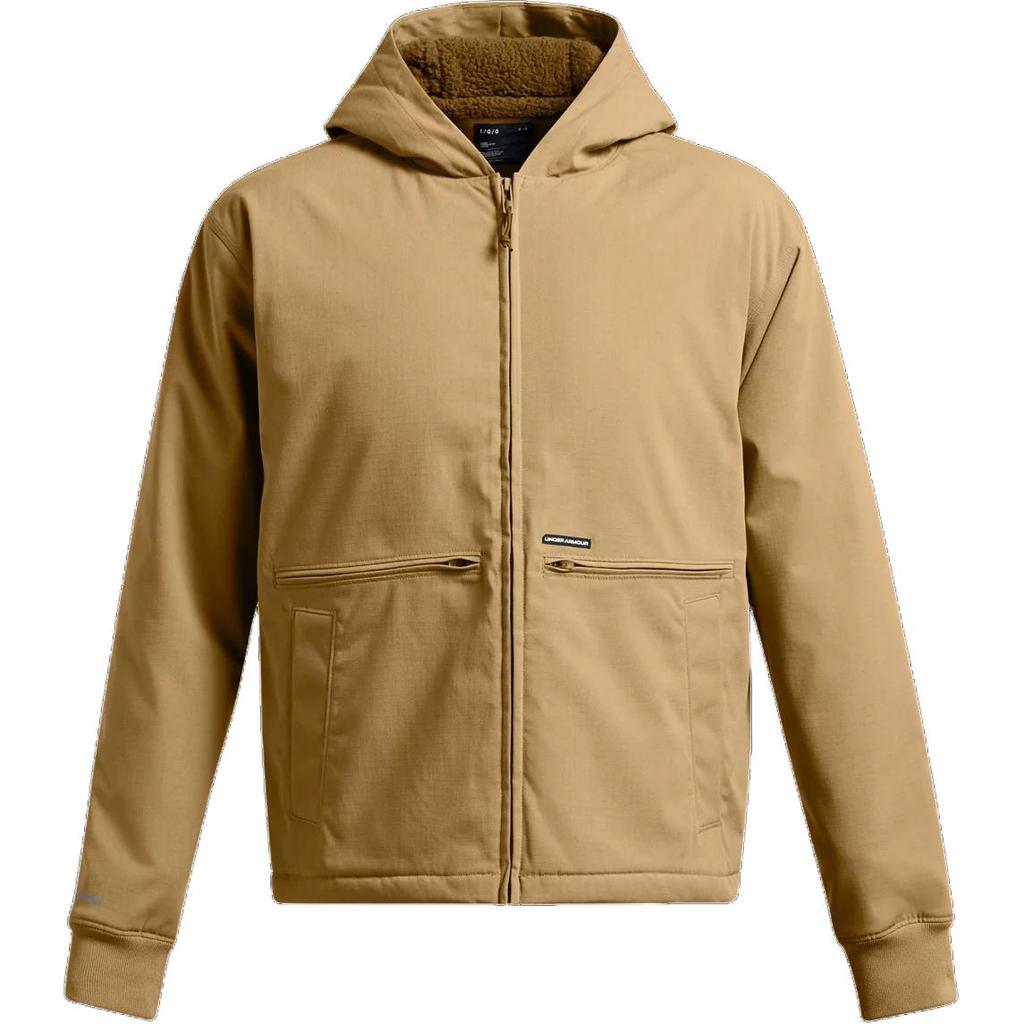Under Armour Expanse UA Hooded Comfortable Fashion Jacket Men Jacket Camel-Brown 1387568-263