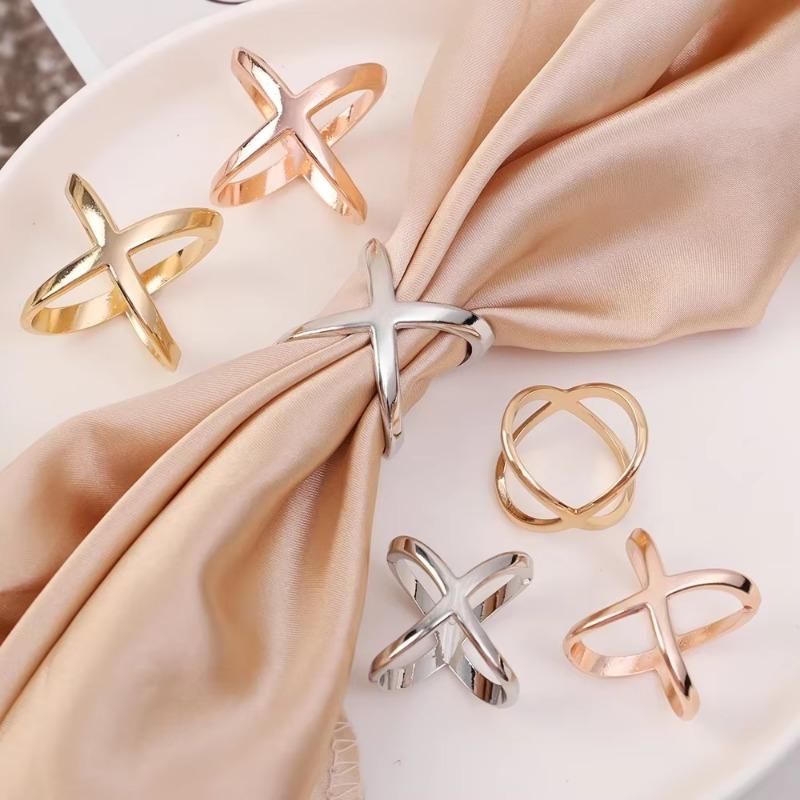 Fashion Cross Scarf Clip X Shape Metal Brooches for Women Hollow Bow Scarves Buckle Holder Shawls Jewelry Clothing Accessories
