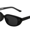 Mini sunglasses with a kitsch look, Southeast Asian leopard print, and horn-rimmed frames