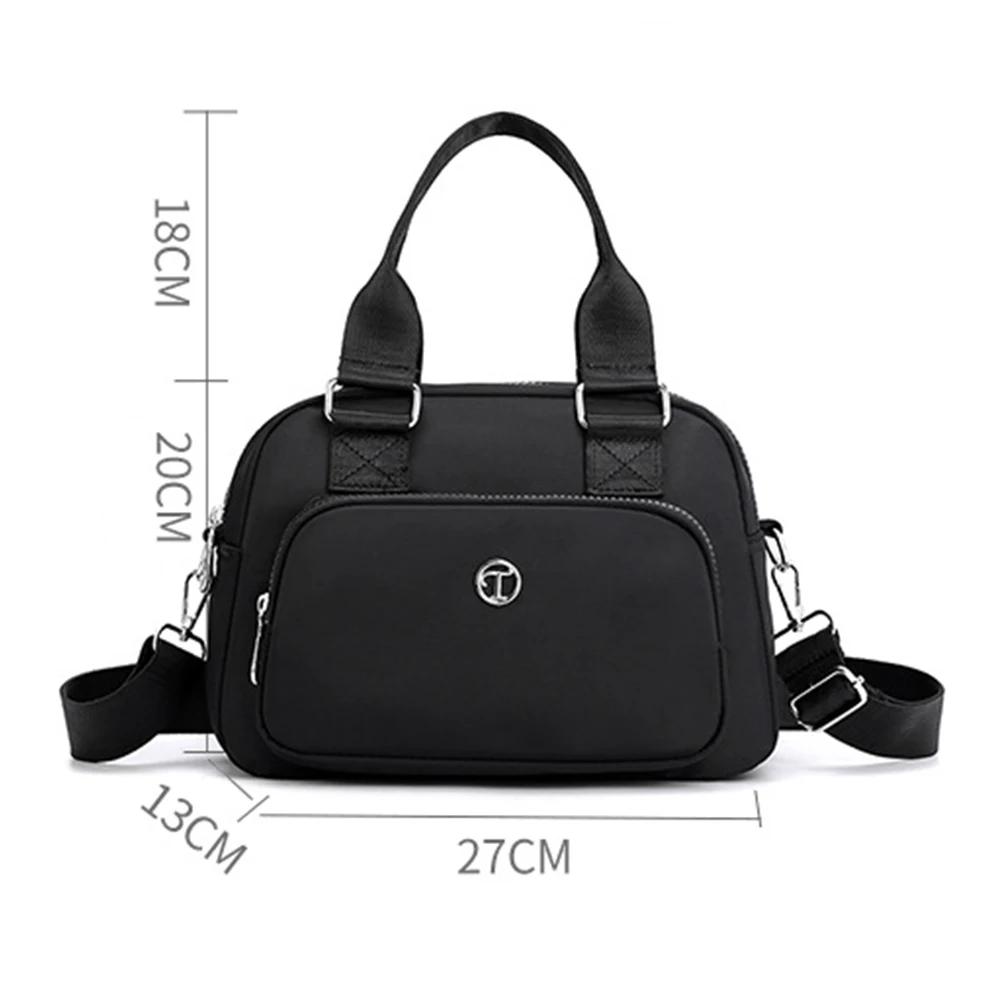 Shoulder Bag Solid Color Female Hand Bag Large Capacity Fashion Casual Nylon Adjustable Strap Simple for Weekend Vacation