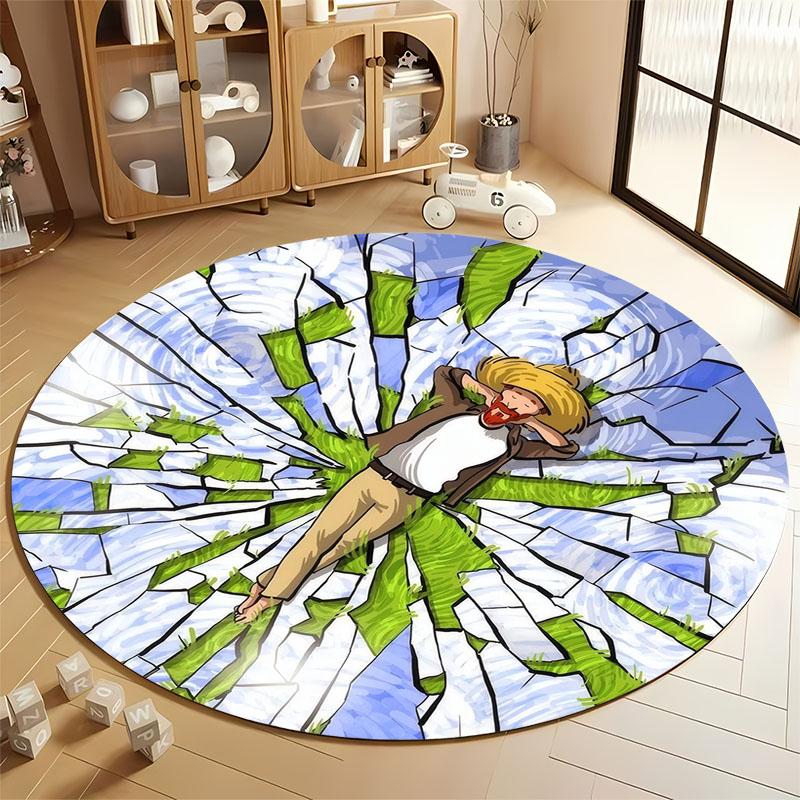 

Relaxing Retreat Round Rug for Creative Spaces round carpet for home sofa bedroom, gift Diameter 60cm