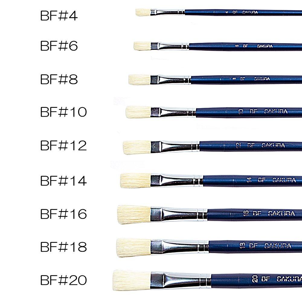 Sakura Art Pig Size 10 Pieces Cray-Pas Brushes, Bristle, Round, 0, BR#0(10),