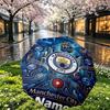 Custom Name Personalized Manchester City Print Umbrella, Auto Open Close, 8‑Rib Sturdy Frame, Commute Camping Hiking Use, Birthday Gift