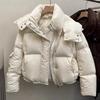 Women's Down Cotton Jacket Winter Loose Hooded Parkas Female Coat Korean Short Thick Warm Cotton Padded Outerwear Ladies Top
