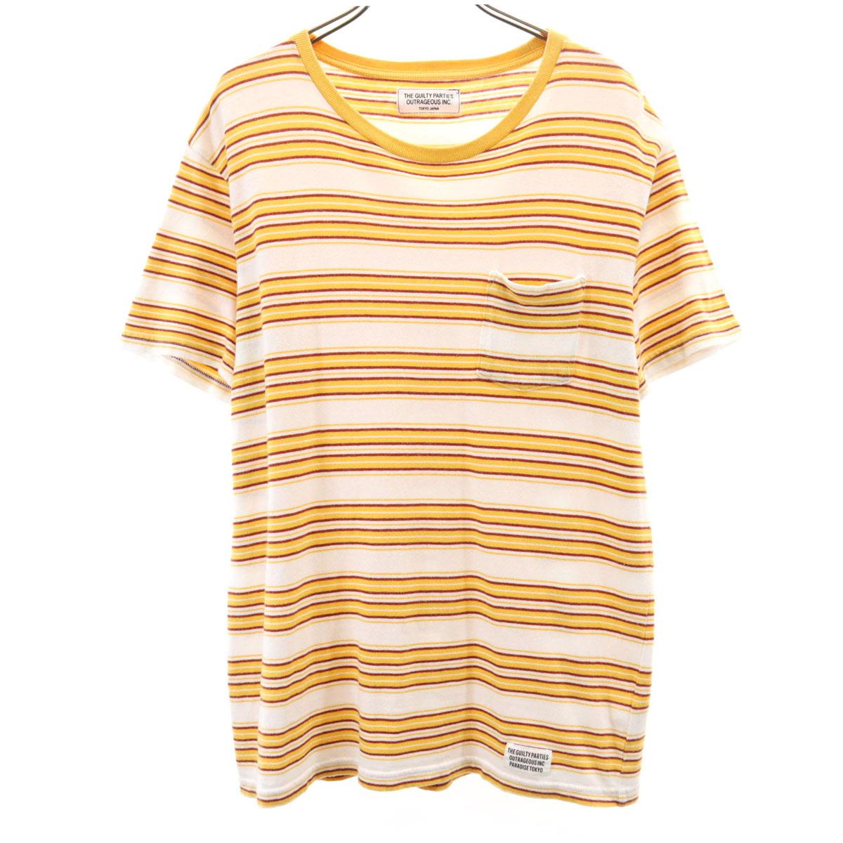 

WACKO MARIA made in Japan Border Pattern Short sleeve T-shirt Men s Used