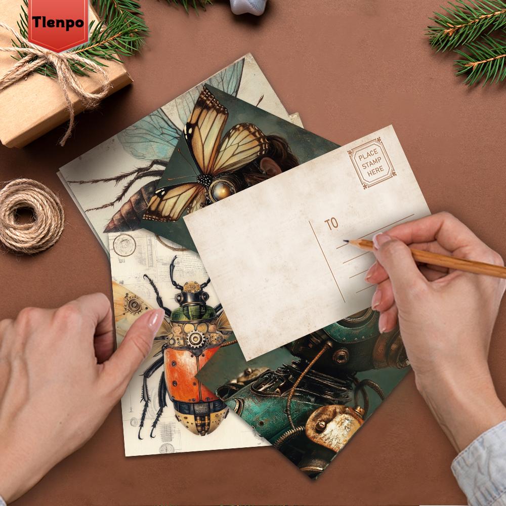32pcs, Vintage Insect Postcards, Specimens, Birthday/Anniversary Gifts, Collectibles, Suitable for Gift Giving, Can Be Mailed.