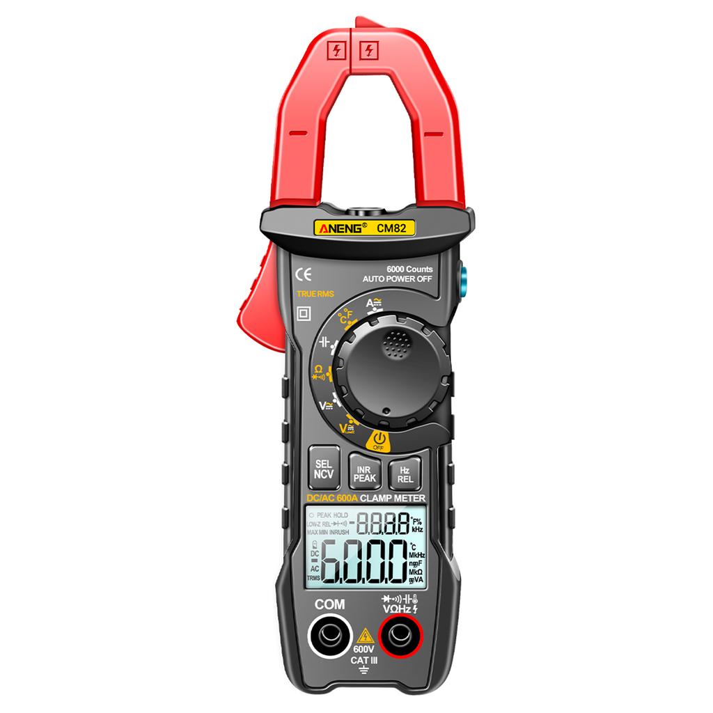 Aneng CM82 Digital Clamp Meter 6000 Counts True RMS NCV Universal Meter 600V DC/AC Voltage 600A