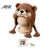 Animal Hat Knitting Set Hood Crochet Kit, DIY Earflap Learn to Kit Cute Craft for Beginners, Handmade Winter Headwear Complete Yarn