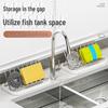 Stainless Steel Dish Drying Rack with Sponge, Scrubber, and Cleaning Cloth Holders