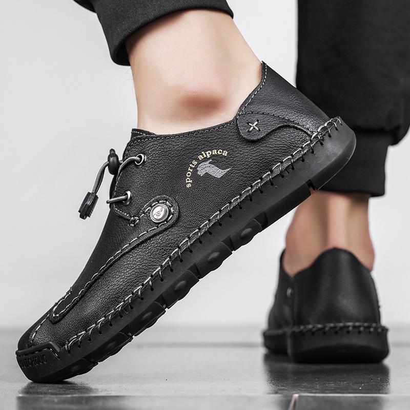 Летняя удобная обувь Мужская замшевая кожаная обувь Модные мужские кроссовки Повседневная — фото 4