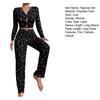 Pajama Set for Women Cherry Print Long Sleeve Crop Top And Long Pants Loungewear Casual 2 Piece Pjs Sleepwear Set